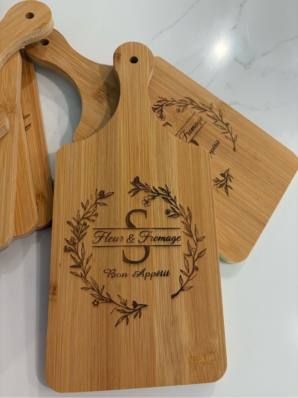 8~Bamboo charcuterie Cheese Paddle boards- Natural bamboo in size 5” x 11” ea